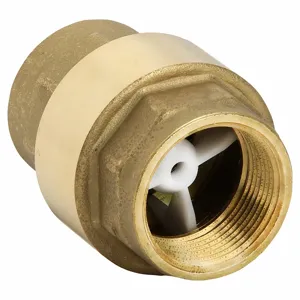 BONOMI 100012LF-1-1/4 VALVE, Single Flow, Inline Spring, Brass, 1 1/4 Inch Pipe/Tube Size, FNPT x FNPT, 400 psi | CN9VKE 45RF32