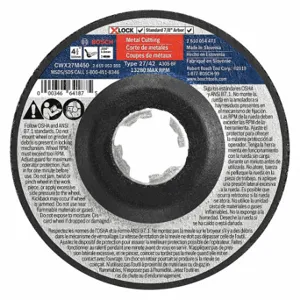 BOSCH CWX27M450 Abrasive Cut-Off Wheel, 4 1/2 Inch Abrasive Wheel Dia Oxide, Type 27 | CN9VLR 54ZT77