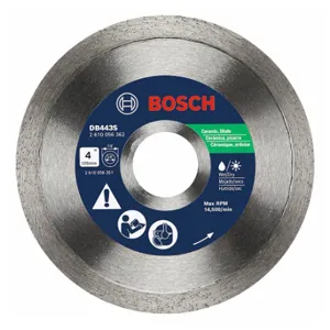 BOSCH DB443S Diamond Saw Blade, 4 Inch Blade Dia, 5/8 Inch Arbor Size, Wet/Dry | CN9WDP 44M013