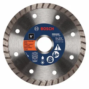 BOSCH DB542H Diamond Saw Blade, 5 Inch Blade Dia, 7/8 Inch Arbor Size, Wet/Dry, For Angle Grinders | CN9WDX 44M027