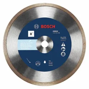 BOSCH DB869 Diamond Saw Blade, 8 Inch Blade Dia, 5/8 Inch Arbor Size, Wet Better | CN9WEA 499K89