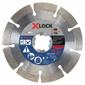 BOSCH DBX4541P Diamond Blade, 4 1/2 Inch Blade Dia, 7/8 Inch Arbor Size, Wet/Dry, For Angle Grinders | CN9WDA 55KD75