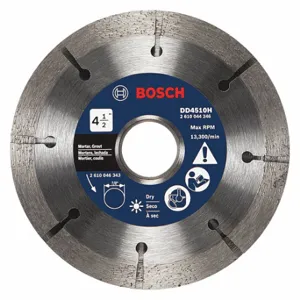 BOSCH DD4510H Diamond Saw Blade, 4 1/2 Inch Blade Dia, 7/8 Inch Arbor Size, Dry, For Angle Grinders | CN9WDH 44M048