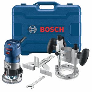 BOSCH GKF125CEPK Router, Compact, Fixed And Plunge Base, 1.25 Hp, Variable Speed, 35000 Rpm | CN9XZF 446P33