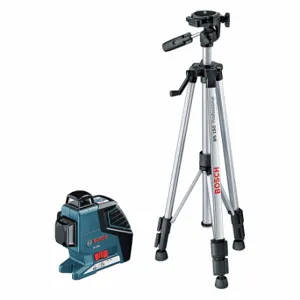 BOSCH GLL3-300 / BT 150 Leveling and Alignment Laser, 3 Beams, 0 Dots, 3 Lines, Red, 65 ft Range w/o Detector | CN9XMM 7DJ03