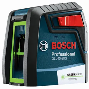 BOSCH GLL40-20G Cross Line Laser, 2 Beams, 0 Dots, 2 Lines, Green, 30 Ft Range W/O Detector | CN9XME 494R17