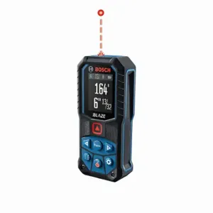 BOSCH GLM165-27C Laser Distance Meter, 165 ft Max Measuring Distance, ±1/16 in, AA, Indoor | CN9XMB 61KL69