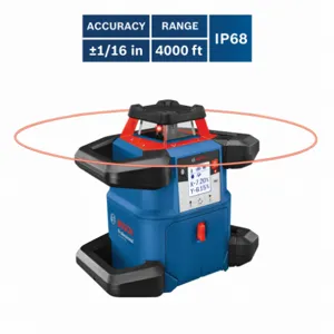 BOSCH GRL4000-80CH Self-Leveling Rotary Laser, Horizontal, Exterior, Interior | CH6PMC 348GP3