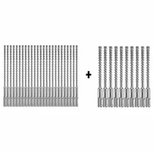 BOSCH HCFC2041B25 + HCFC2041B10 Hammer Drill Bit, 1/4 Inch Drill Bit Size, 1 Cutter Heads, Set, 25 PK | CN9WRU 339YU2