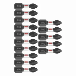 BOSCH ITPH2115 Impact Driver Bits, Fastening Tool Tip Size, 1 Inch Overall Bit | CV2PBK 802GD0