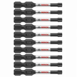 BOSCH ITT252B Impact Driver Bits, T25 Fastening Tool Tip Size, 2 Inch Overall Bit | CV2PDL 802GF8