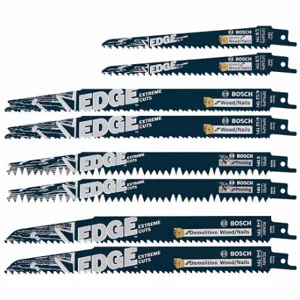 BOSCH RPW008 Reciprocating Saw Blade, 5/5/8/6/12 Teeth Per Inch, 8 PK | CN9XWK 799V57