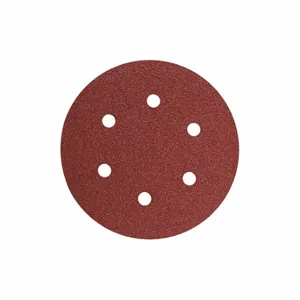 BOSCH SR6R060 6 Inch Sanding Disc 6-Hole Red 60 Grit, 5 Pack | CR3WAD 44M663