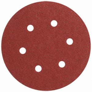 BOSCH SR6R080 6 Inch Sanding Disc 6-Hole Red 80 Grit, 5 Pack | CR3WAE 44M665