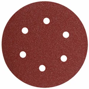 BOSCH SR6R320 6 Inch Sanding Disc 6-Hole Red 320 Grit, 5 Pack | CR3VHN 44M674