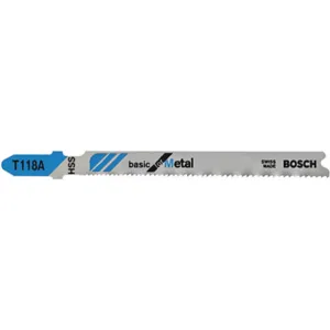 BOSCH T118A Jigsaw Blade 3-5/8 Inch Length T-shank - Pack Of 5 | AB3NYL 1UM19