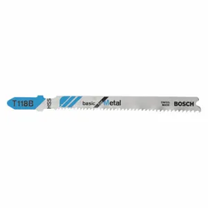 BOSCH T118B100 Jig Saw Blade, 11/14, 3 5/8 Inch Blade Length, Metal, Rigid for Straight Cuts Cutting Edge | CN9XFF 44J729