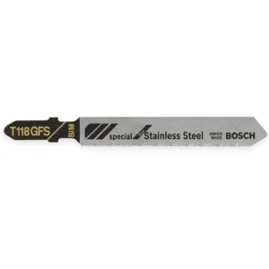 BOSCH T118GFS Jigsaw Blade T-shank 3-1/4 Inch Length - Pack Of 5 | AC8TTX 3DRP4