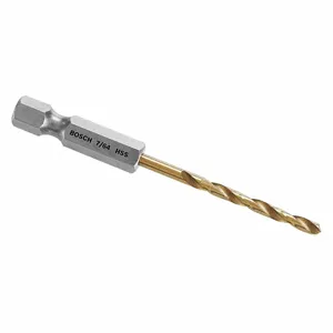 BOSCH TI2134IM Drill Bit, 7/64 Inch Drill Bit Size, 1 1/2 Inch Flute Length, 1/4 Inch Shank Hex Size | CN9WFN 48XY26