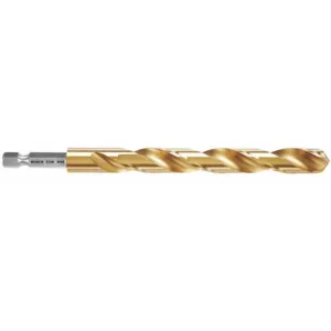 BOSCH TI2155IM 7/16 Inch Twist Drill Bit, High Speed Steel, TiN, 4 Inch Depth, Hex Shank Type | CD2HLF 48XY37