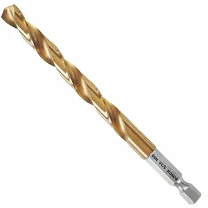 BOSCH TI4147IM 5/16 Inch Twist Drill Bit, High Speed Steel, TiN, 3 Inch Depth, Hex Shank Type | CD2HPH 53DM60