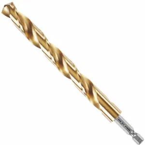 BOSCH TI4159IM 1/2 Inch Twist Drill Bit, High Speed Steel, TiN, 5 Inch Depth, Hex Shank Type | CD2HPL 53DM63