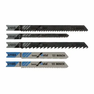 BOSCH U502A5 Jigsaw Blade Set High Carbon Steel - Pack Of 5 | AF2VKV 6YB27