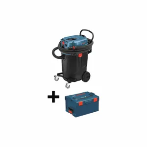 BOSCH VAC140AH + L-BOXX-3 Wet/Dry Vacuum, HEPA, Dry/Wet, 14 gal Tank, 150 cfm Air Flow, 115VAC, 1 3/8 Inch Hose Dia | CN9YQK 317D87