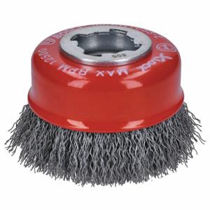 BOSCH WBX318 Cup Brush, 3 Inch Brush Dia, No Arbor Arbor Hole Size, 0.012 Inch Wire Dia | CN9WCM 55KD69