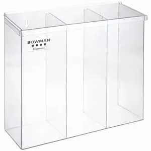 BOWMAN MFG CO BK213-0111 Protection Dispenser, Petg Plastic, Clear, 3 Compartments, Hinged Top | CP2APM 53FN83