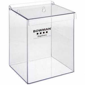 BOWMAN MFG CO FP-017 Face Mask Dispenser, 9 x 6 3/4 x 6 Inch Size, Wall, PETG Plastic, Clear | CP2AQF 34GE42