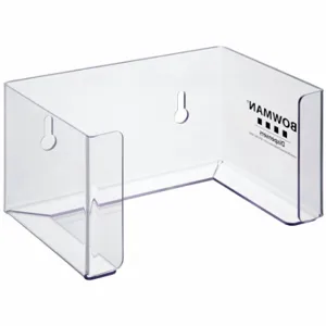 BOWMAN MFG CO FP-021 Face Mask Dispenser, Clear, 4 1/4 x 8 x 5 1/4 Inch Size, Wall | CP2APY 34GE43