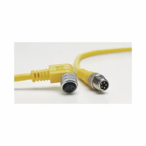 BRAD HARRISON 404007A10M020 Cordset, M8 Male Right Angle X Bare Wire, 4 Pins, Yellow, PVC, 2 M Cable Lg | CP2AUM 2ENZ6