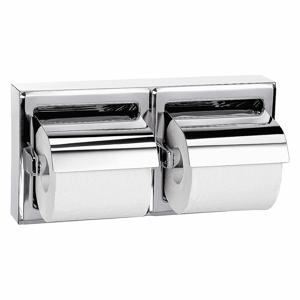 BRADLEY 5126-000000 Toilet Paper Holder, Horizontal Double Roll, Triple Post Holder, Stainless Steel | CJ3QMW 29RU68