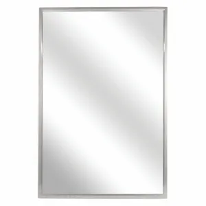 BRADLEY 740-018300 Mirror, Framed, 18 Inch Width, Glass Body, Stainless Steel Frame, 30 Inch Height | CJ2VAP 33KK41