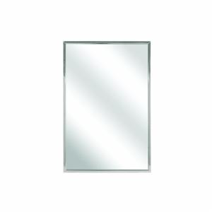 BRADLEY 781-018252 Mirror, Framed, 18 Inch Width, Glass Body, Stainless Steel Frame, 25 Inch Height | CJ2VAQ 61KW51
