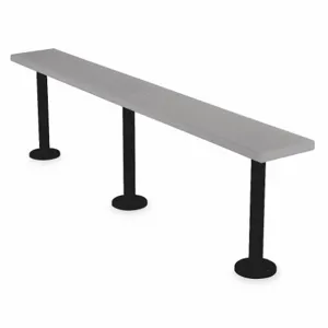 BRADLEY PED9536-200 Pedestal Bench W9 1/2 D 36 H 18 1/2 Gray | AC4DTN 2YY93