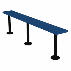 BRADLEY PED9536-203 Pedestal Bench W 9 1/2 D36 H 18 1/2 Blue | AC4DTP 2YY94