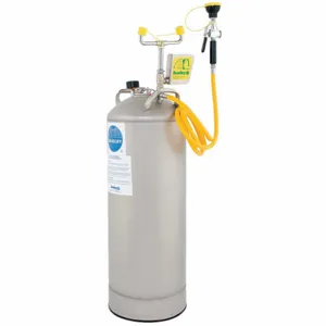 BRADLEY S19-690 Eyewash Unit, Portable Pressure Tank, 10 Gallon Capacity, Stainless Steel, 8 Feet Drench Hose | AD9JCD 4T004