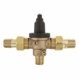 BRADLEY S59-4007 Thermostatic Mixing Valve, Brass, 8 gpm, NPT Inlet, NPT Outlet, 1/2 Inch Inlet Size | CJ3QAP 406R73