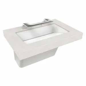 BRADLEY S93-753 Bathroom Sink, Sensor, With Washbar, Silver Mist, Terreon, 34 Inch Overall Length | CH9QTN 447J86