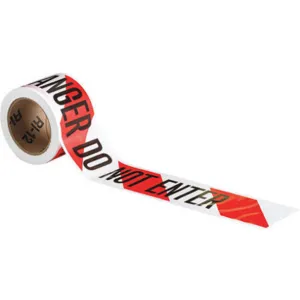 BRADY 102821 Barricade Tape Black/Red 200 Feet Length x 3 inch Width | AH6DNJ 35XM28