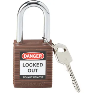 BRADY 118948 Lockout Padlock Keyed Alike Brown 1/4 Inch - Pack Of 6 | AC8EFK 39N176