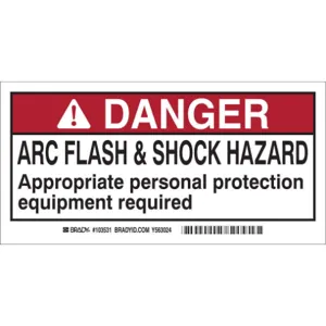 BRADY 103531 Arc Flash Protection Label 2 Inch Height x 4 Inch Width PK10 | AG9JXQ 20RY25