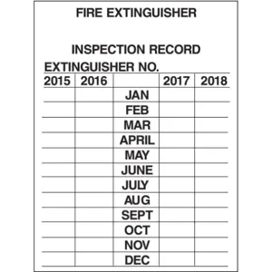 BRADY 103632 Inspection Record Tag Fire Extinguisher3 Inch Height PK10 | AH4ZRT 35TJ49