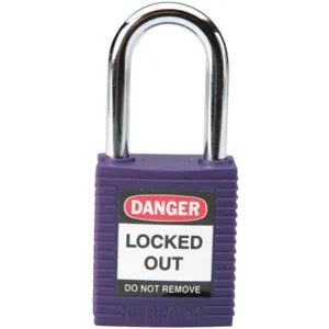 BRADY 118952 Lockout Padlock Keyed Alike Purple 1/4 Inch - Pack Of 6 | AC8EFL 39N177