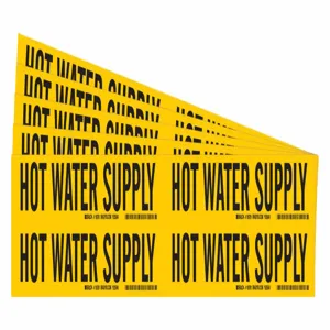 BRADY 105781-PK Pipe Markers, Legend: Hot Water Supply | CH6HPE 783A76