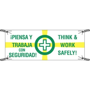 BRADY 106306 Safety Banner 3-1/2 x 10 Feet Vinyl | AD4DAE 41F311