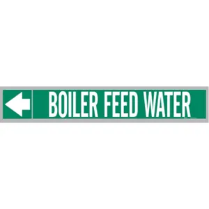 BRADY 108611 Pipe Marker Boiler Feed Water White Leg | AH4ZPD 35TH89