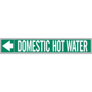 BRADY 108900 Pipe Marker Domestic Hot Water White Legend | AH4ZQQ 35TJ24